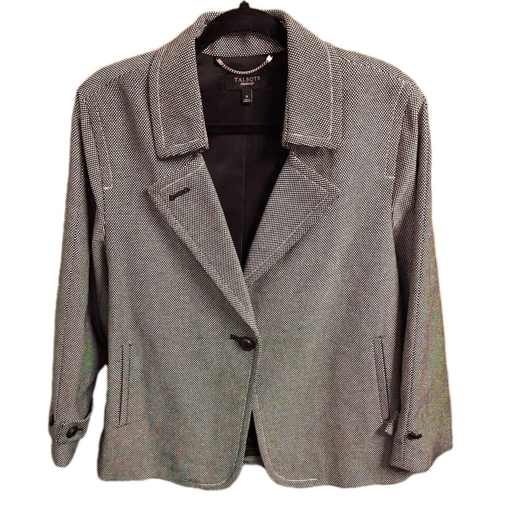 TALBOTS NWT LINED HOUNDSTOOTH SWING COAT SIZE 16 GORGEOUS!